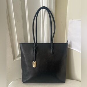 Furla Black Leather Tote EUC